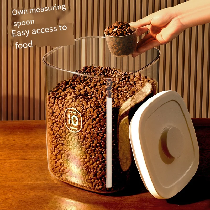 

Sealed Moisture-Proof Pet Food Storage Box Food Grade Transparent Cat Dog Food Storage Container