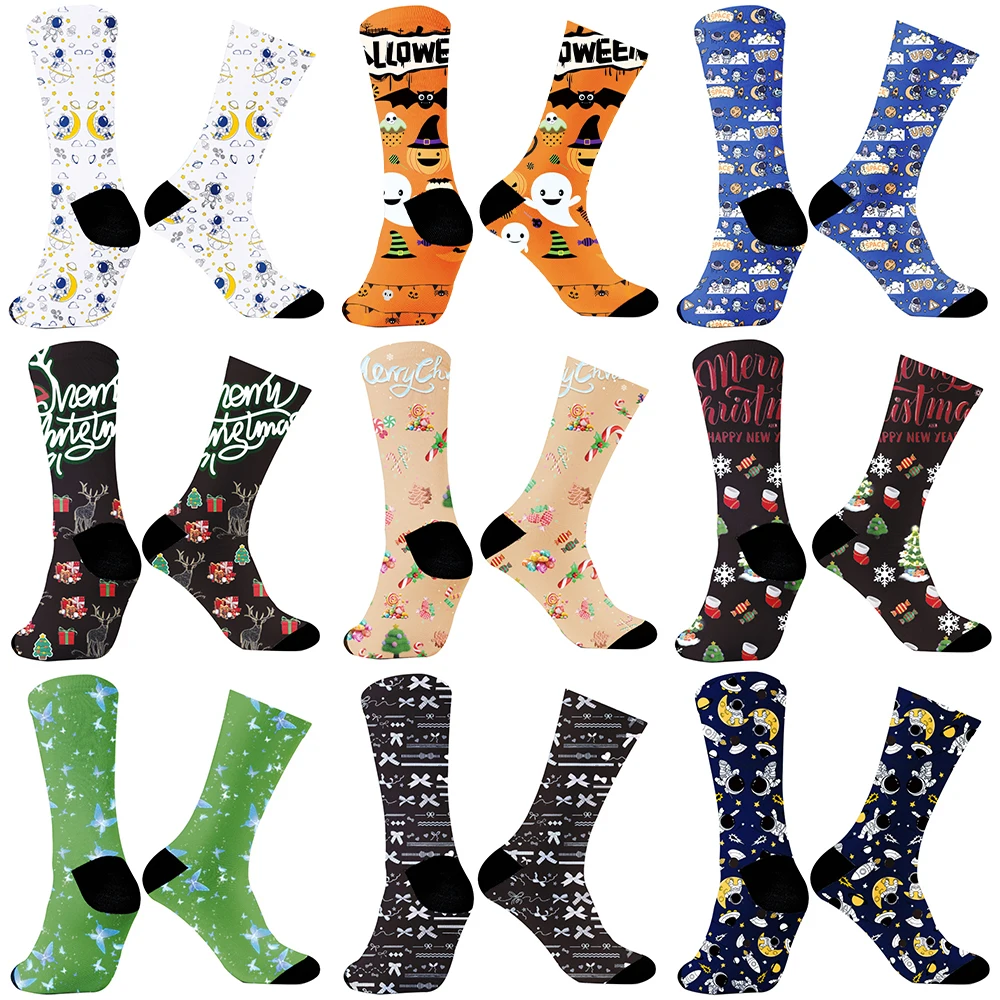 2024 New art illustration sports fashion trend in tube couple socks