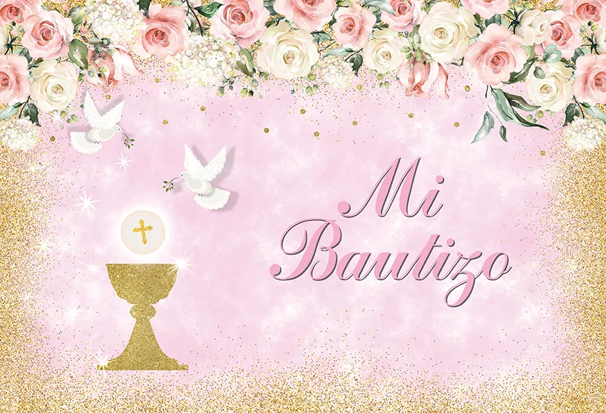 Mehofond Mi Bautizo Photography Background Mexican Baptism Party First Holy Communion Baby Shower Decor Backdrop Photo Studio