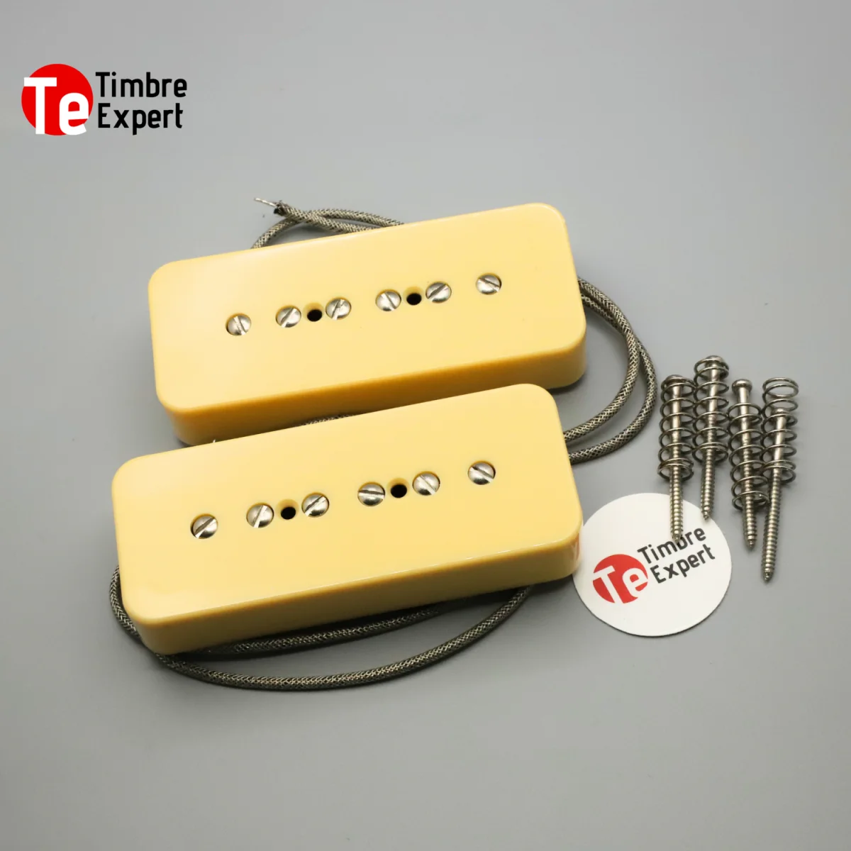 

P90 Pickup Set, Single Coil Neck Bridge Pickup Loaded Alnico 5 Bar Magnets, High Output Single-Coil Pickups