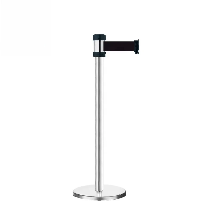Stainless steel airport tape strut bracket queue retractable barrier tape