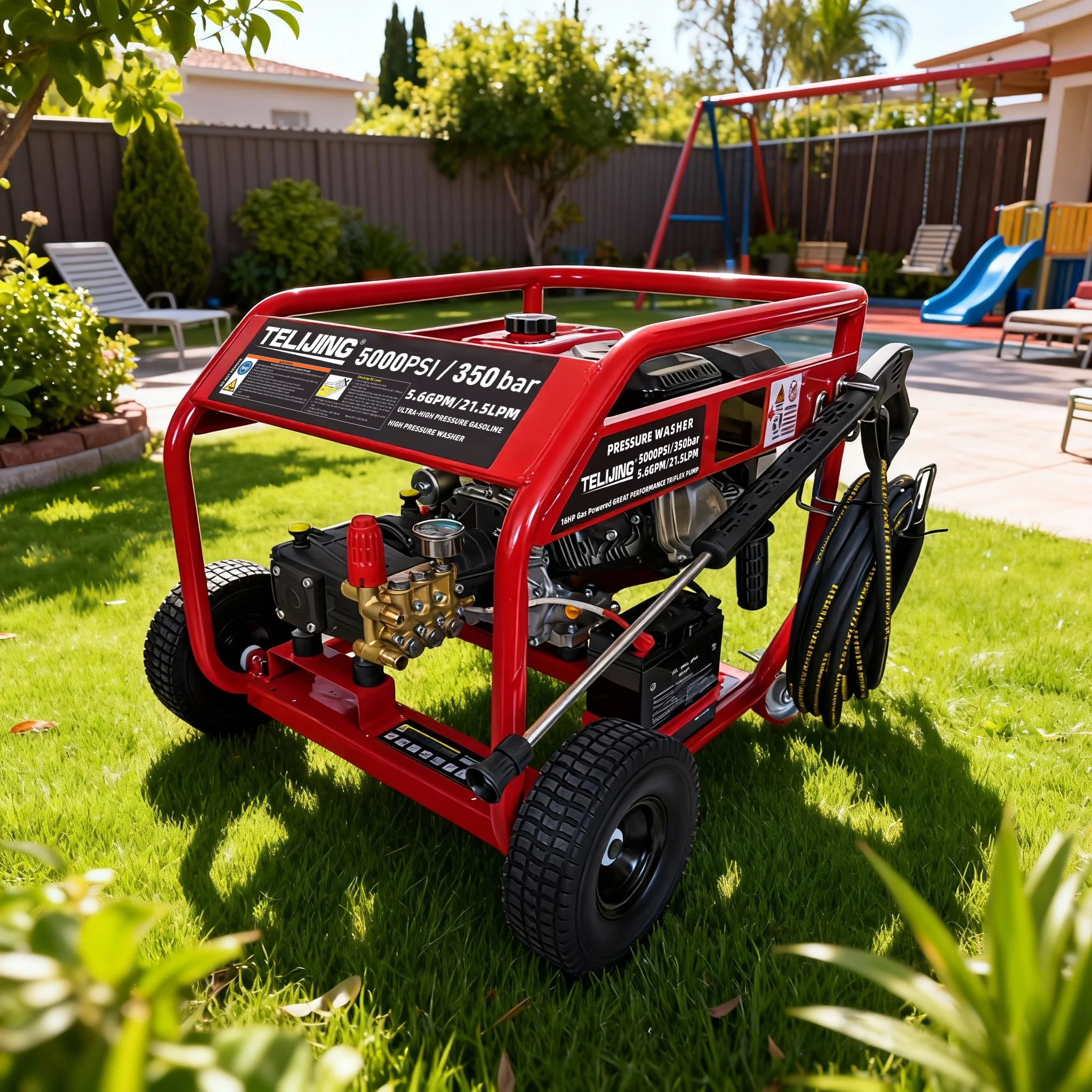 New Extreme Pressure 5000PSI /350bar 16HP 4-Stroke TJ460 High Pressure Cleaner 15m Hose Cordless AR Pump Heavy Equipment Wash