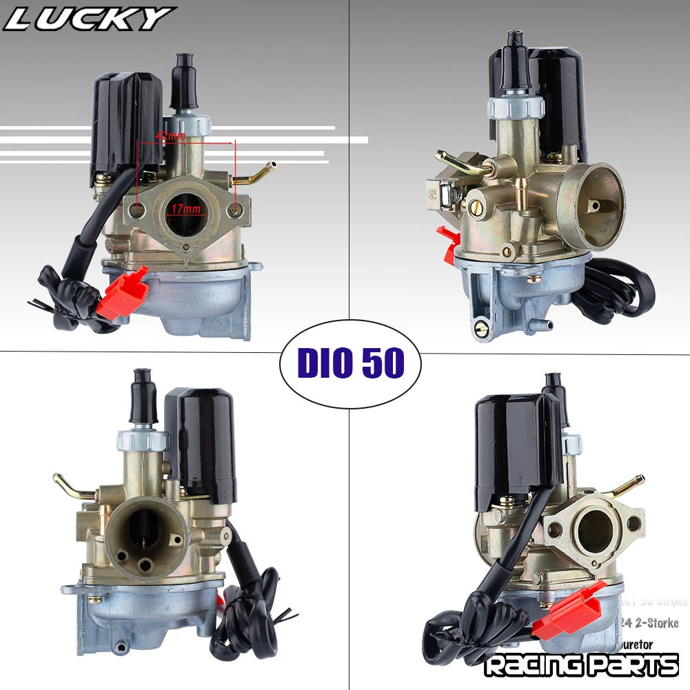 17mm Carburetor For Honda DIO50 TACT 50 Stroke 50cc Dio 50 AF24 2-Storke Engine Dirt Bike Racing ATV Motorcycle Carb