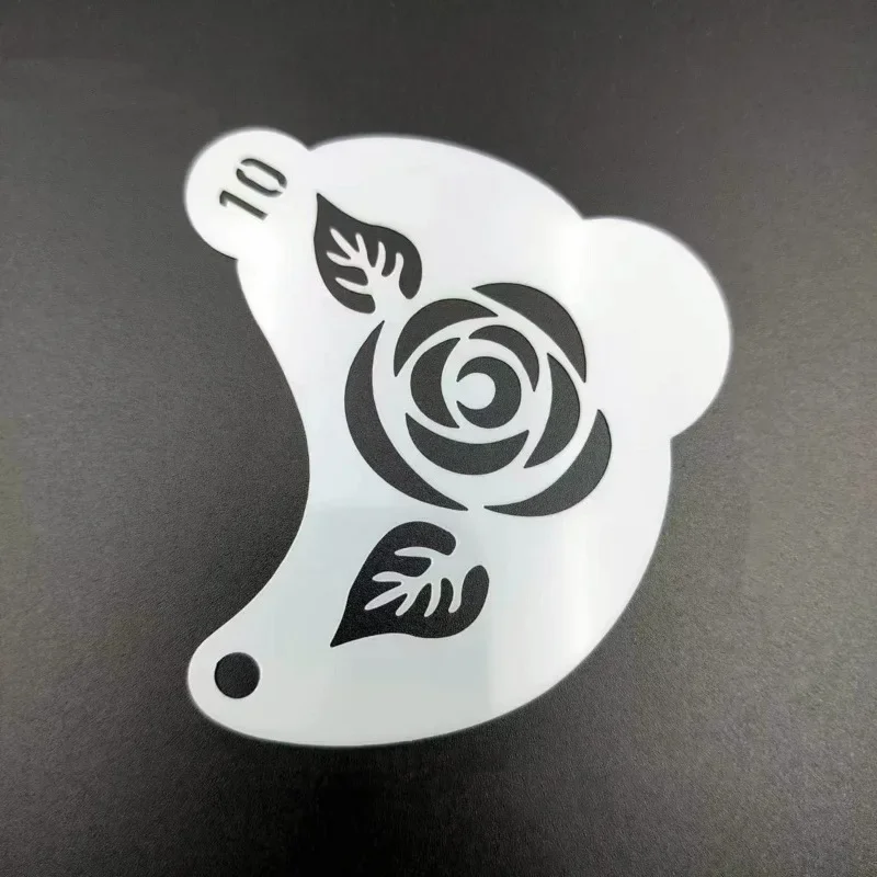 16 قطعة قالب رسم الوجه ماكياج قابلة لإعادة الاستخدام الكرتون زهرة القلب Spiderweb الوجه الوشم الإستنسل الفتيات النساء البلاستيك فنون الجسم #6