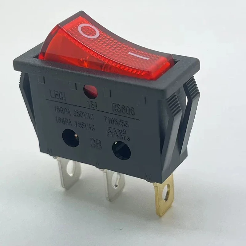 

Выключатель лодочной формы RS606B с четырьмя контактами, 32*14 мм, с красной подсветкой, трехконтактный, сертифицированный для использования в нескольких странах, 16А 250В