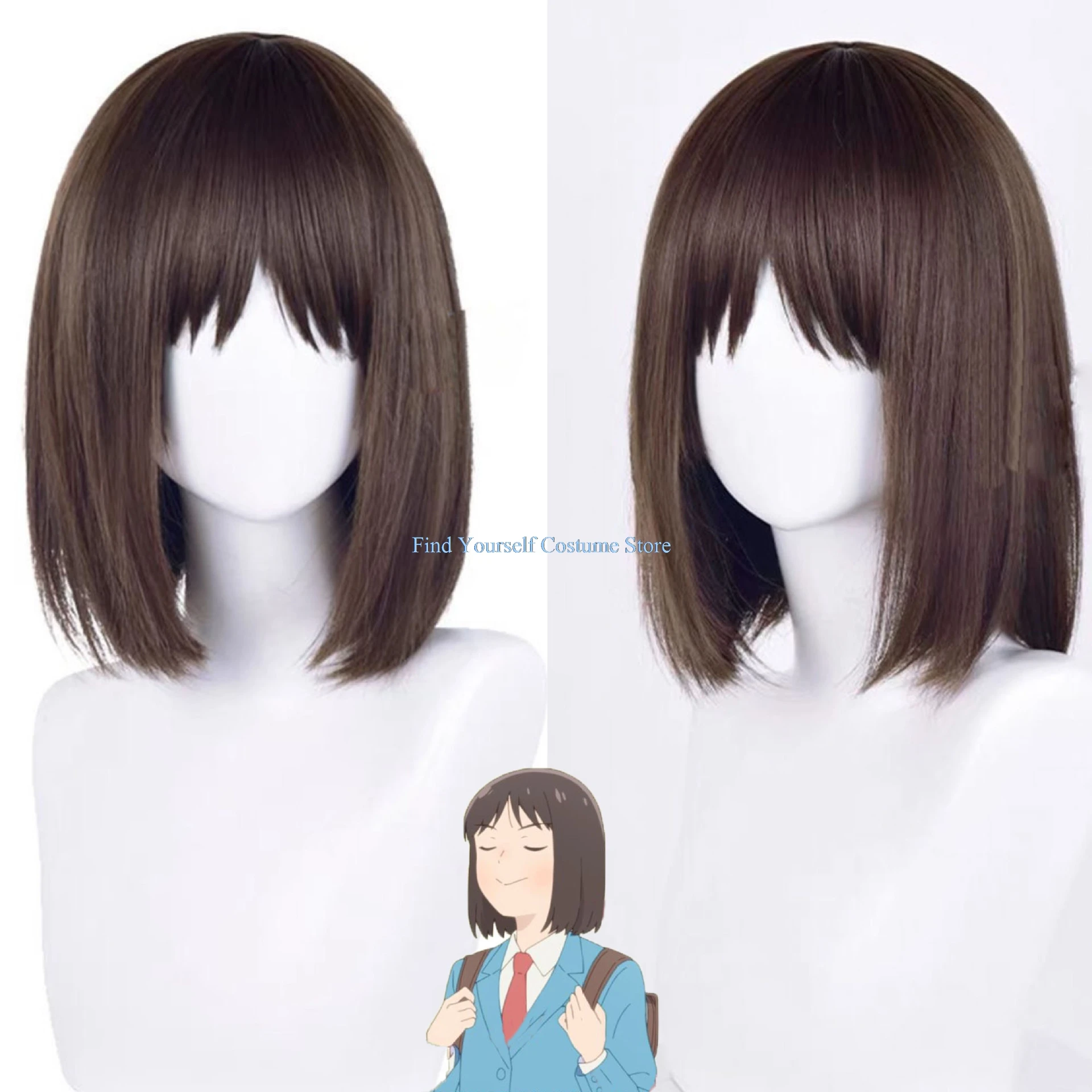 Anime Skip and Loafer Cosplay Wig Mitsumi Iwakura Wig Short Hair Brown Panda Hair Clip Hairpin Accessories Girls