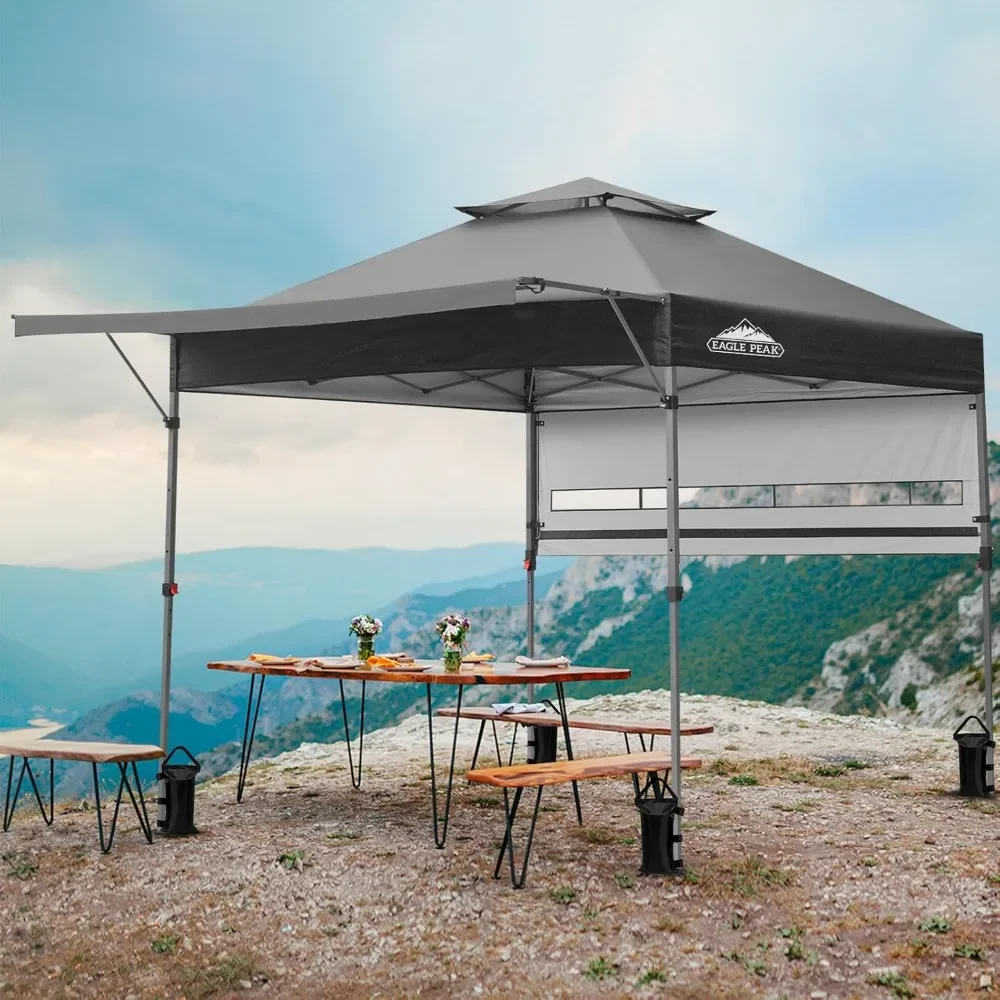 

17x10 Pop-Up Gazebo Canopy Tent Outdoor Instant Shelter with Adjustable Dual Half Awnings