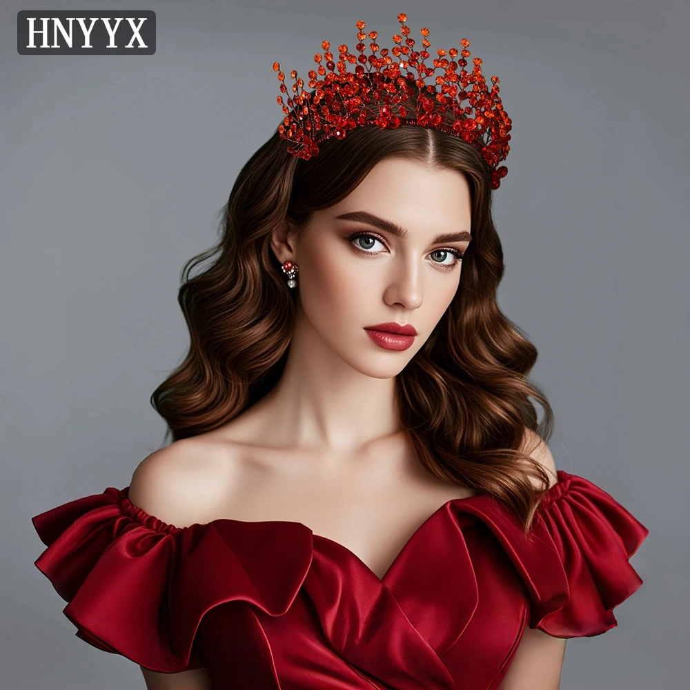 

YouLaPan Luxurious Women's Red Headband Handmade Rhinestone Suitable Brides Weddings Banquets Dances Hair Accessories YXA323