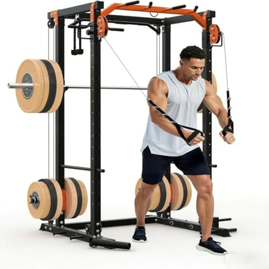

Многофункциональная силовая рама (кейдж) для домашнего спортзала, нагрузка до 907 кг, для тренировки всего тела, из углеродистой стали
