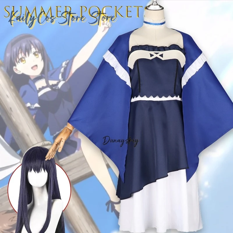 

Летнее синее платье с карманами Hisami O, костюм для косплея, персонаж аниме, комплект одежды второго жизни, ролевая игра на Хэллоуин, disfraz Adulto
