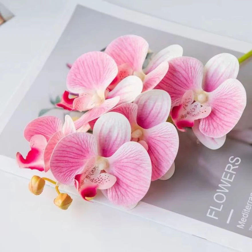 3D Artificial Flowers Plastic Butterfly Orchid Home Vase Party Decor Wedding Outdoor Garden Bride Bouquet DIY Garland Gift Boxes