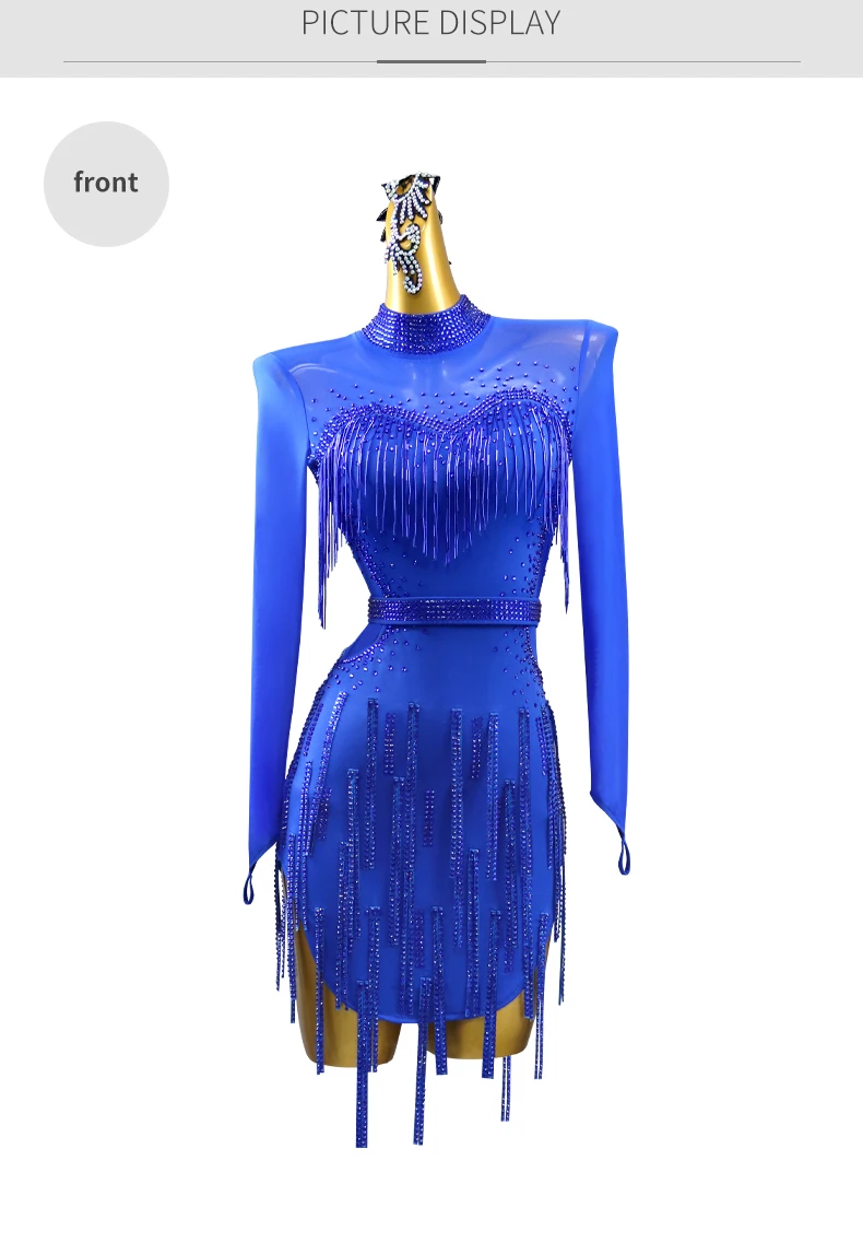 2026 Lateinamerikanische Tanzkleidung Mädchen Elegantes Partykleid Damen Abendkleid Kabarettanz-Set Damen Wettbewerbs- und Amerikanisches Übungskostüm – Detail 7