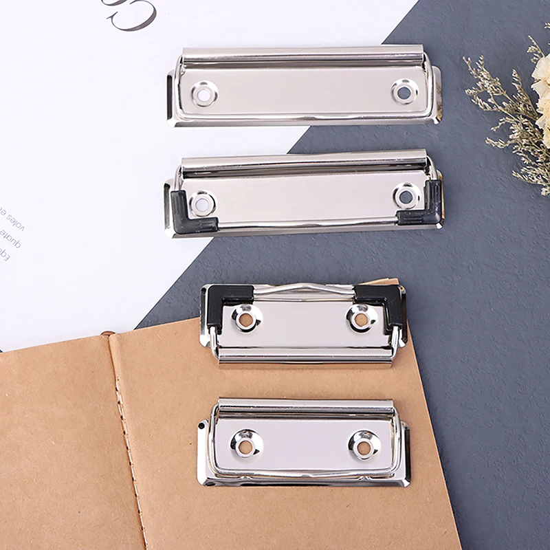 10pcs Clipboard Clips Mountable Metal Clip Spring-Loaded File Folder Clamps Office Hardboard Clips Stationery For School