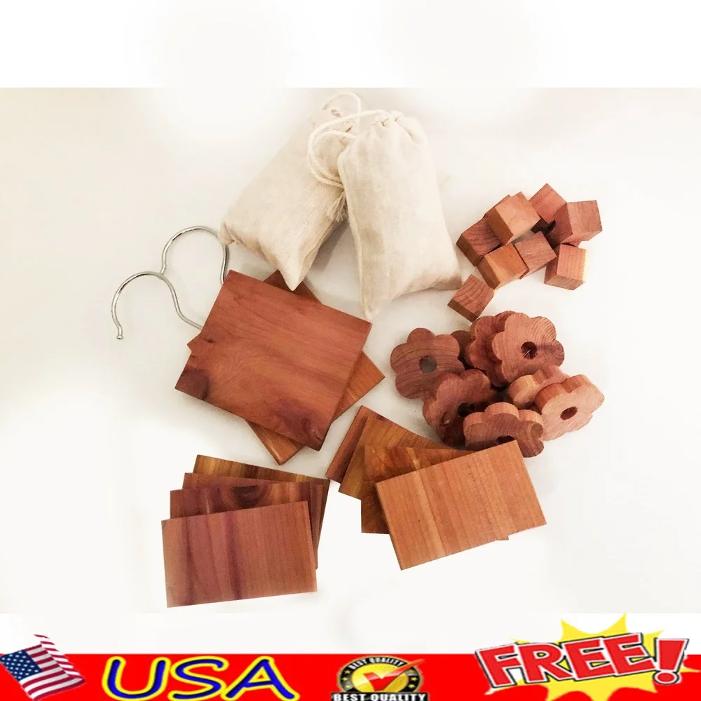 

Resealable Cedar Moth Protection Kit 30 Count Closet Care Includes Rings Blocks Hang-Ups Cubes Sachets Aromatic Natural Safe