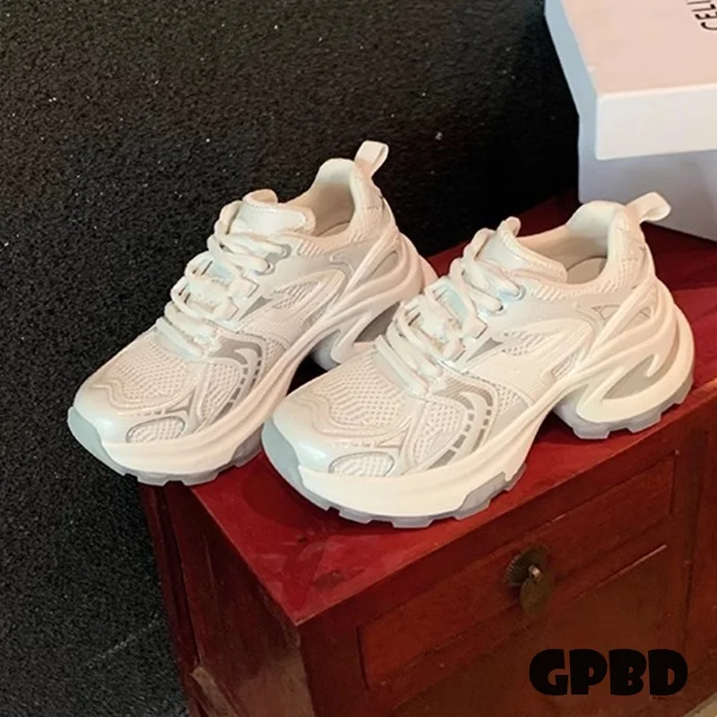 

GPBD повседневная женская обувь для папы, новинка лета 2024, легкая, спортивная, дышащая, сетчатая, увеличивающая рост на толстой подошве