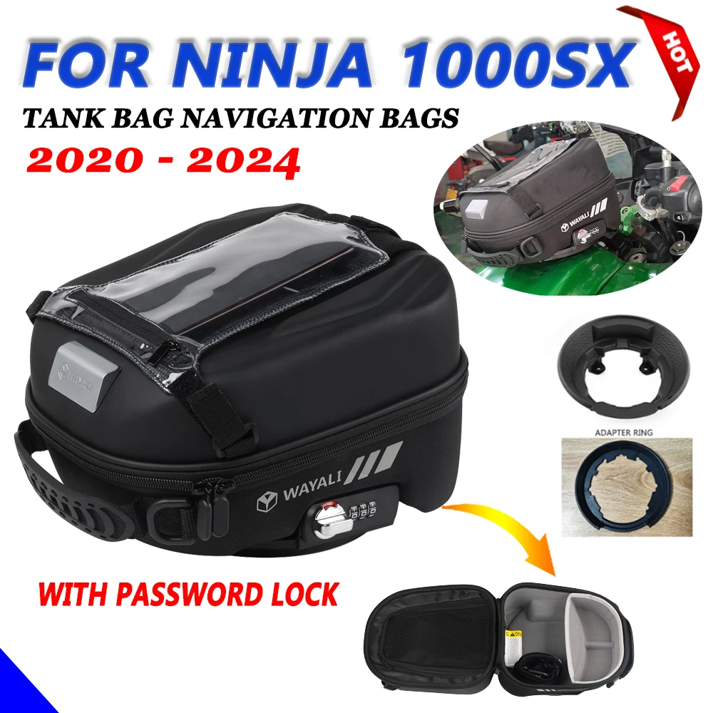 2024 For KAWASAKI NINJA 1000SX 1000 SX 2020 2021 2022 2023 + Motorcycle Parts Tank Bag with Lock Navigation Packag Storage Bag