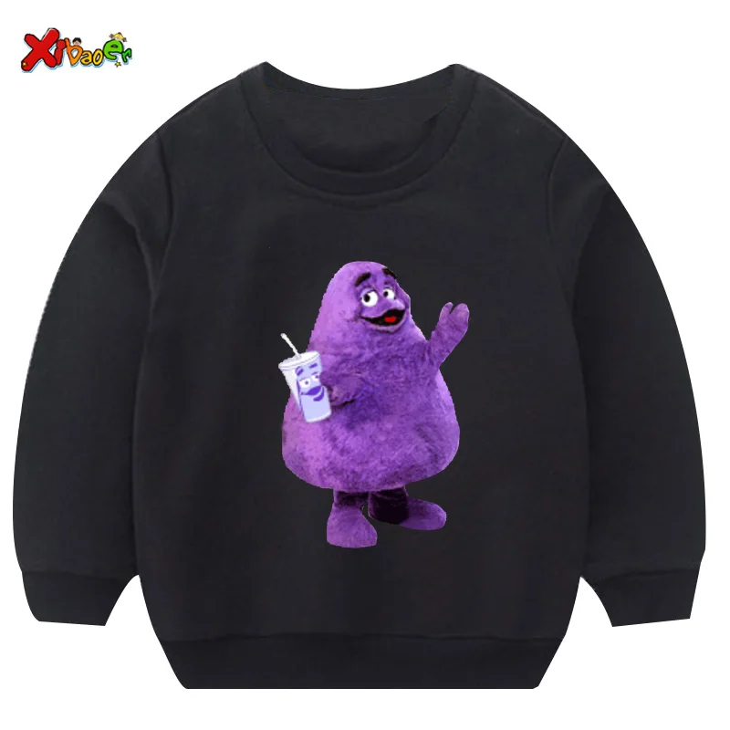 GRIMACE Sweatshirt Kids for Boys Hoodies Sweatshirts Baby Clothing Girl Cotton Casual Long sleeved Sweatshirts Pullovers Sweater