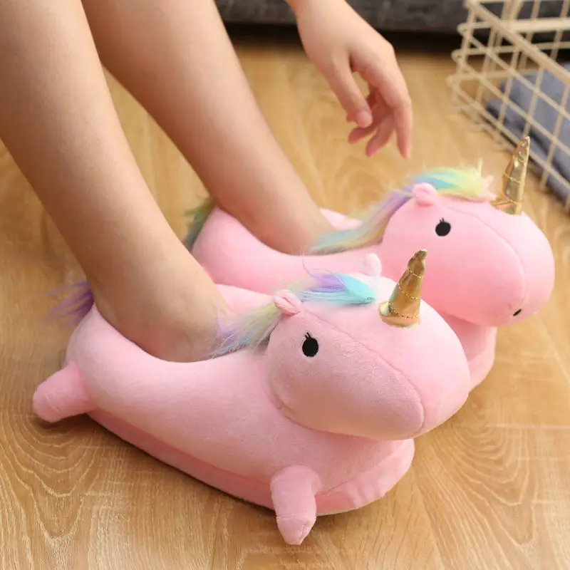 Unicorn Slippers House Shoes Women Cute Funny Slippers Girls Winter Shoes 2023 Classic Ladies Slippers Chanclas Mujer