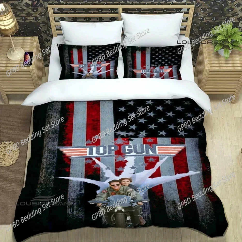 

Movie Top Gun Printed Comfortable Duvet Quilt Cover Pillowcase Bedding Set Children Bedroom Decoration Home Textile