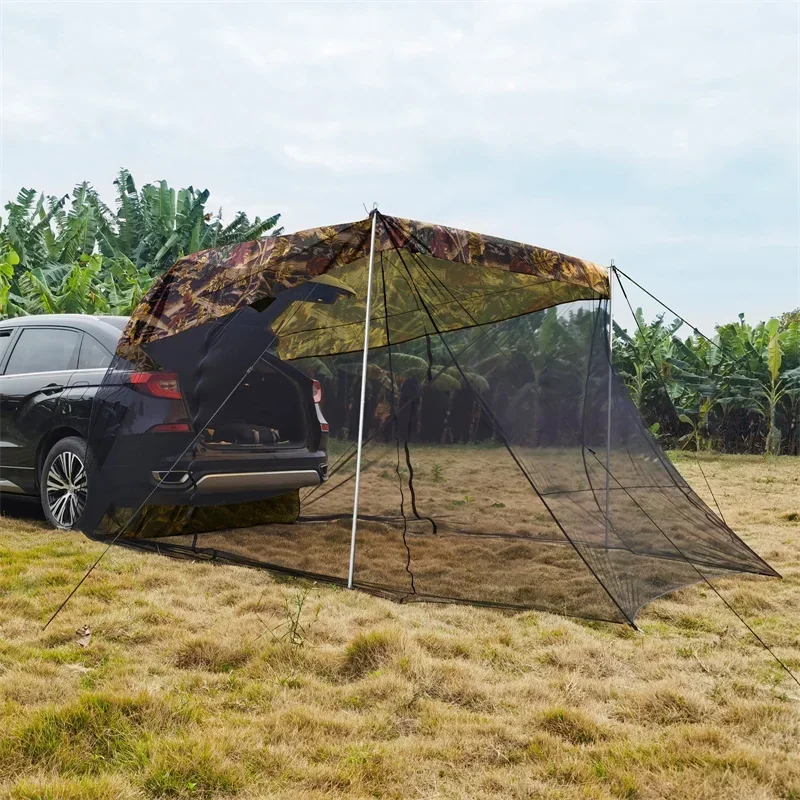 

Outdoor Side Sheet Metal Folding Awning Rear Garage Camping Top Car Roof Tent For Sale