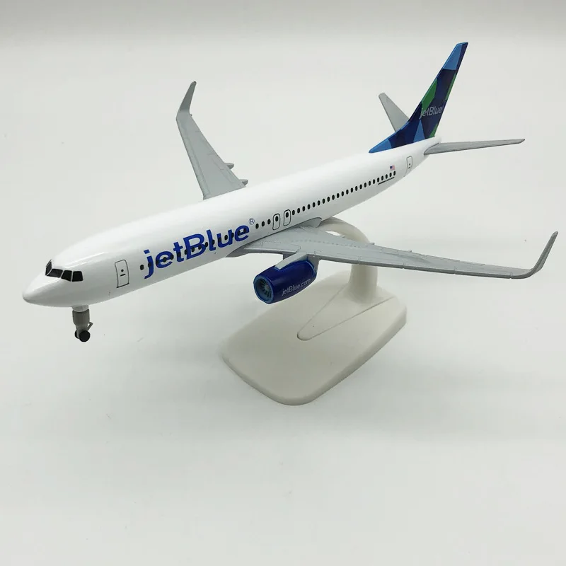 دييكاست 20 سنتيمتر 1/400 B737 المعادن الولايات المتحدة الأمريكية الهواء جيت الأزرق JetBlue الطائرات سبيكة طيران طائرة نموذج طائرة أطقم منمذجة لعبة
