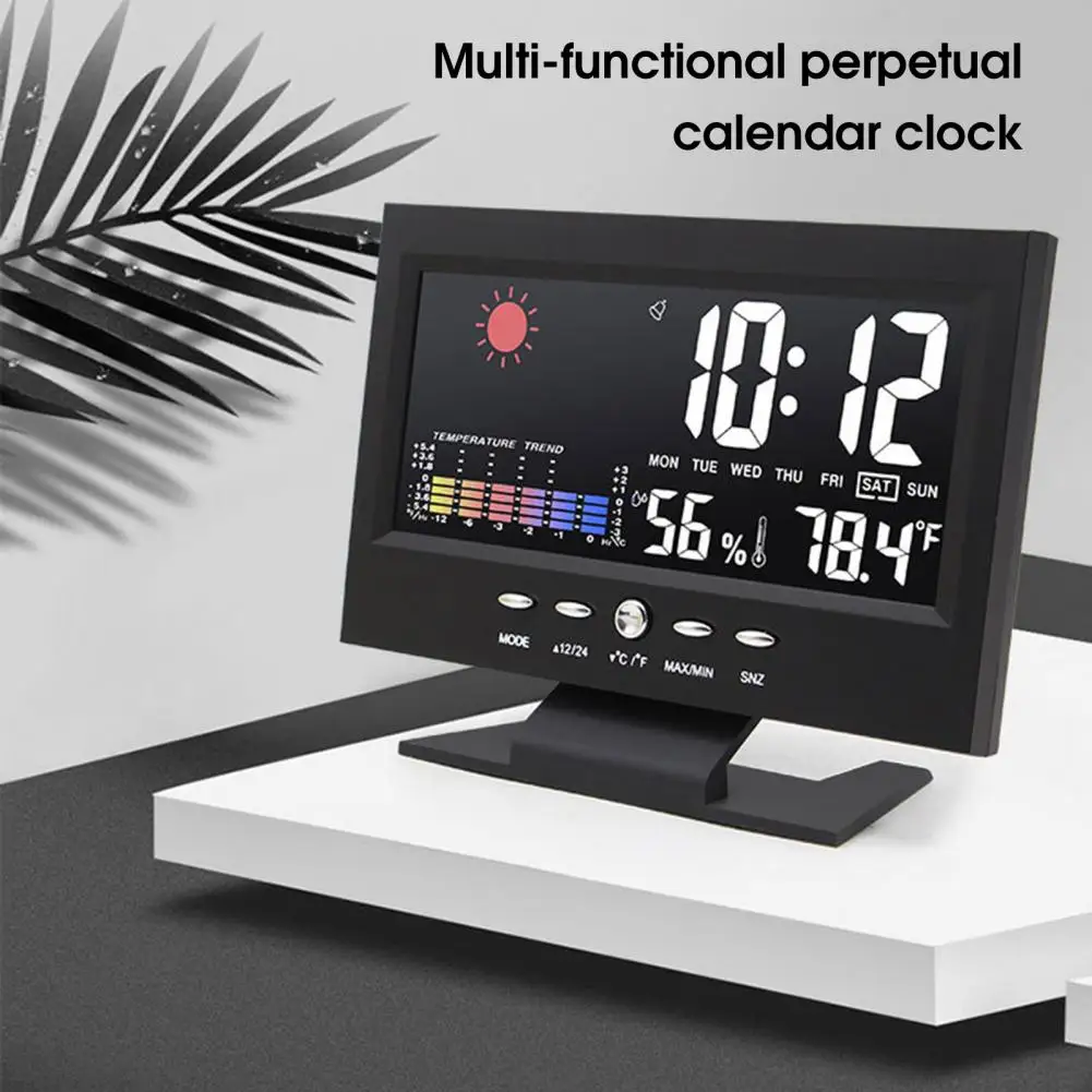 Wake Up Clock LED Color Screen Clear Screen Digital Clock Weather Forecast Wide Application Smart Alarm Clock for Students