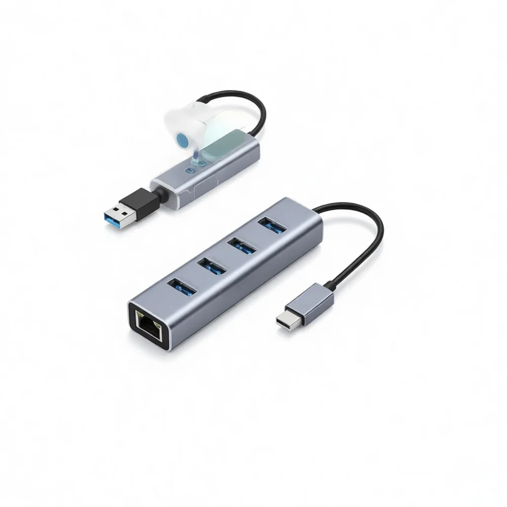 High Speed USB To Ethernet Adapter RJ45 Lan Network Card For Laptop Desktop Pc Wired Internet Connection Portable Design
