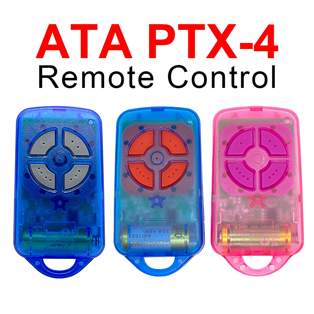

3 Styles ATA PTX4 Garage Remote Control for Replacement ATA PTX-4 Secura Code 433.92mhz Garage Gate Door Opener Blue/pink