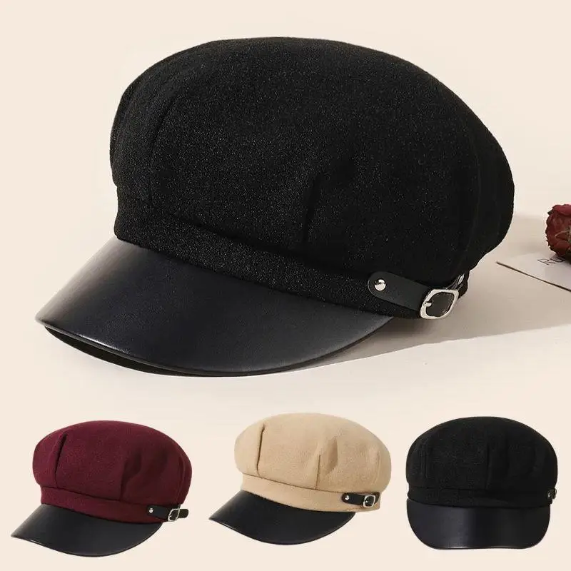 

Women's Retro Fashionable British Beret Korean Versatile Octagonal Hat Retro Classic Beret Hat Cap Vintage Beret Newsboy Hat