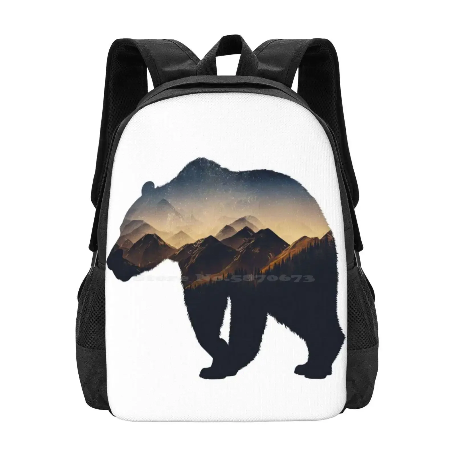 

Mountain Bear Hot Sale Schoolbag Backpack Fashion Bags Mountain Range Nature Wild Life Wilderness Animal Bear Outdoors