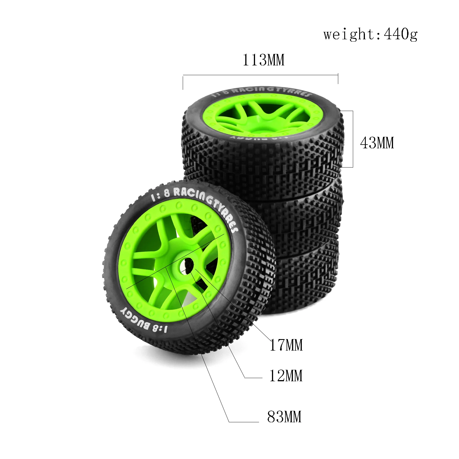 4 sztuki 113mm 1/8 1/10 krótki tor opona do ciężarówki z sześciokątnym kołem 12mm do Slash SENTON Vkar SCTX10 HPI RC samochód Kyosho ZD Hongnuo