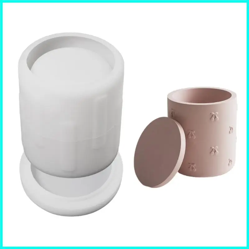 

Круглый контейнер силиконовый плесень с крышкой для смол ремесленные украшения для хранения винтаж