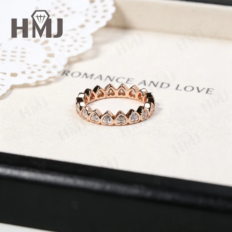 D Color Heart Cut Moissanite Ring 925 10K 14K 18K White/Yellow/Rose Gold Romantic Engagement Ring Wedding Band Gift for Her view 4
