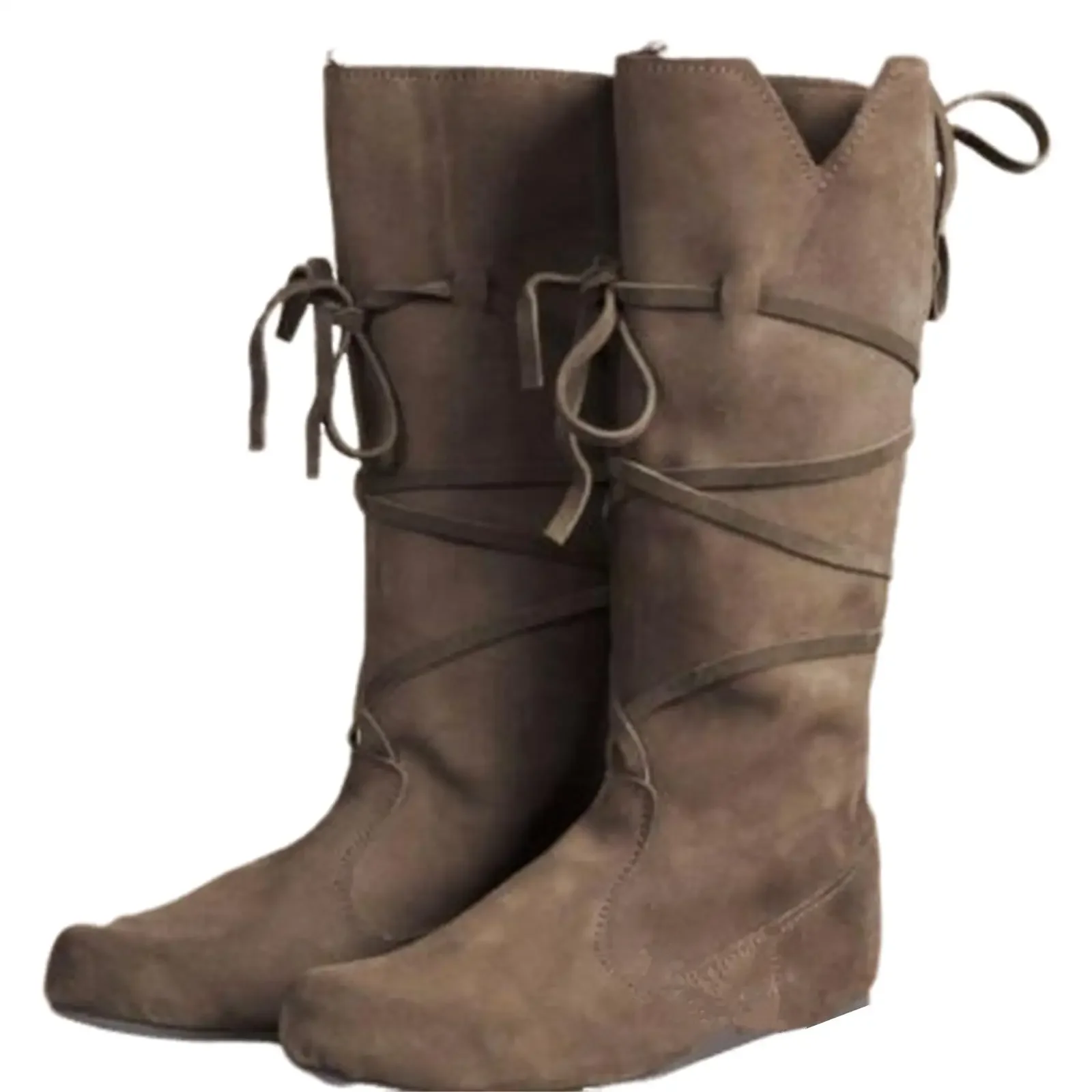 Botas renacentistas para hombre, botas medievales para Cosplay de Halloween, pirata vikingo, Steampunk, Botas Largas para montar para fiesta de Halloween