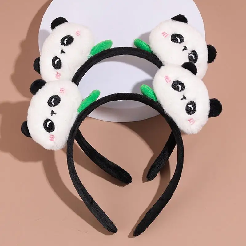 3D Panda Serie Fluffy Plush Panda Hairband Hair Lovely Doll Bear Clips Brooch For Girls Boys Couple Headdress