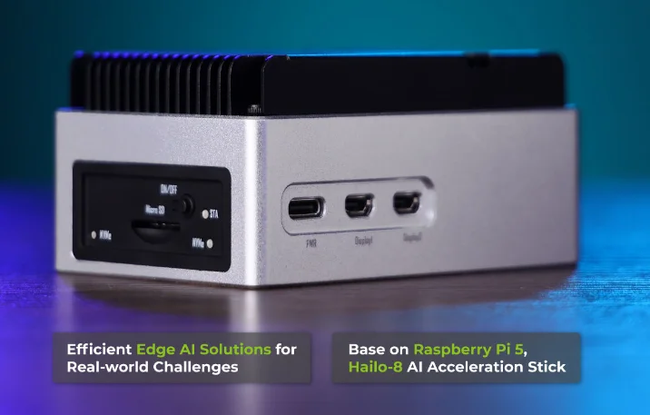 recomputador AI R2130-12 -, baseado em Raspberry Pi 5, módulo de aceleração AI Hailo-8 |   8 GB de RAM