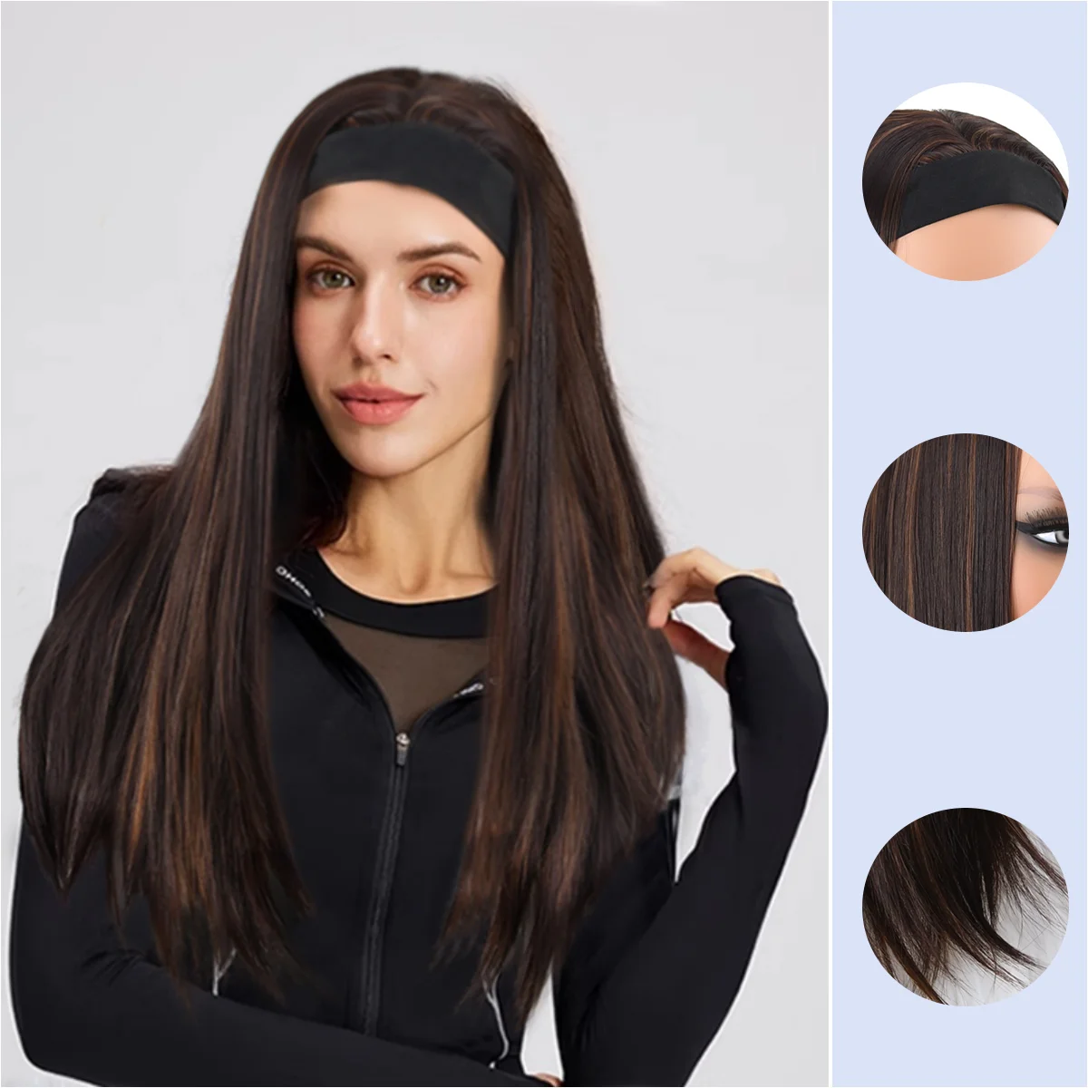 Wear And Go Natural Black Synthetic Wig, Full Machine Soft Hair For Fashion Women, 27 Inch Heat Resistance Wig, Daily School Wea