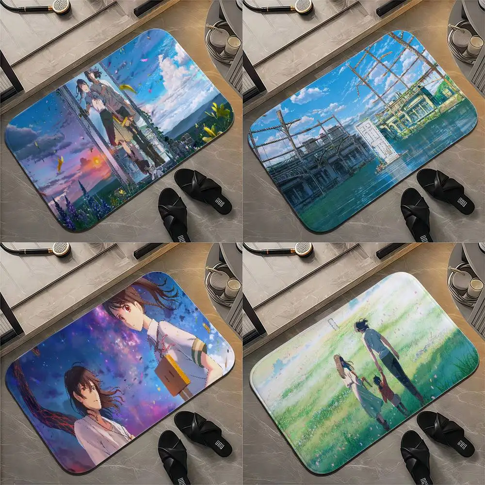 

Suzume No Tojimari Floor Mat Printed Large Carpets Room And Bedroom Carpets Bathroom Anti Slip Door MATS Small Carpets