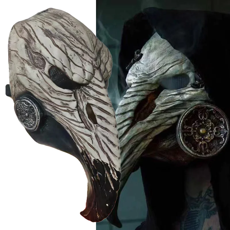 

Horror Steampunk Plague Doctor Beak Mask Halloween Latex Dress Up Props Cosplay Long Nose Skull Beak Mask Props