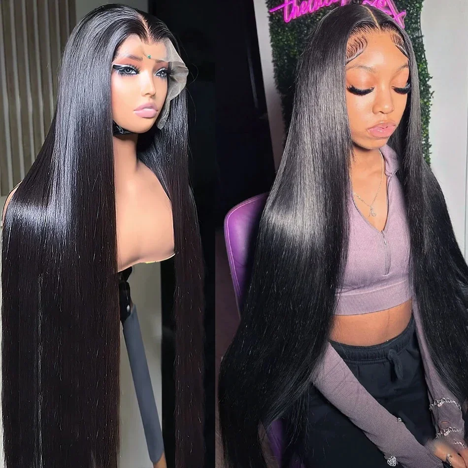 Bone Straight 250% HD 30 40 Inches 13X6 Lace Front Human Hair Wigs 13X4 Lace Frontal Wig 5X5 Glueless Ready To Go