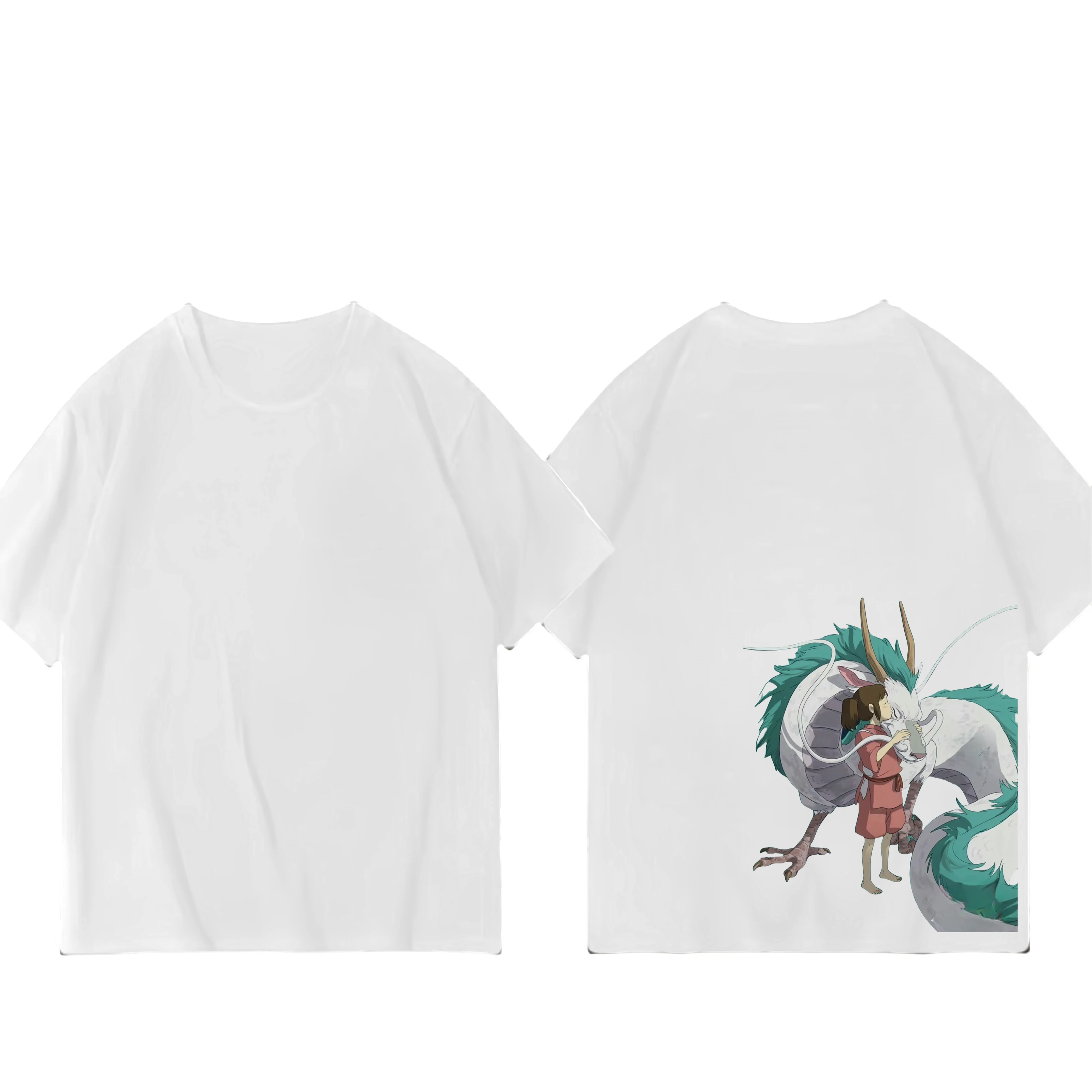 Hayao Miyazaki animation Spirited Away summertime Pure cotton juvenile Graphic T-shirt boy girl leisure Short-sleeved Top