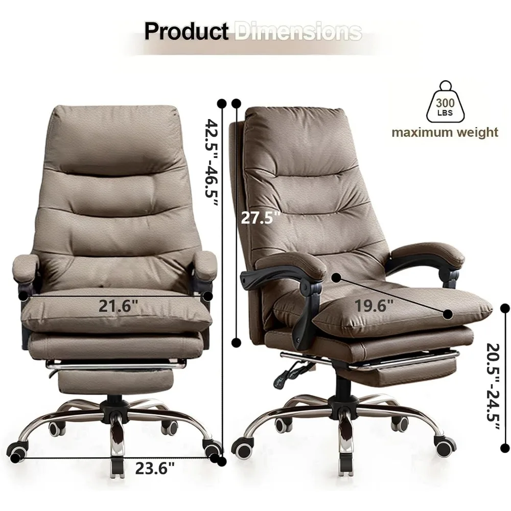 Ergonomic High-Back Gaming and Executive Office Chair with Footrest for Comfortable Desk Use