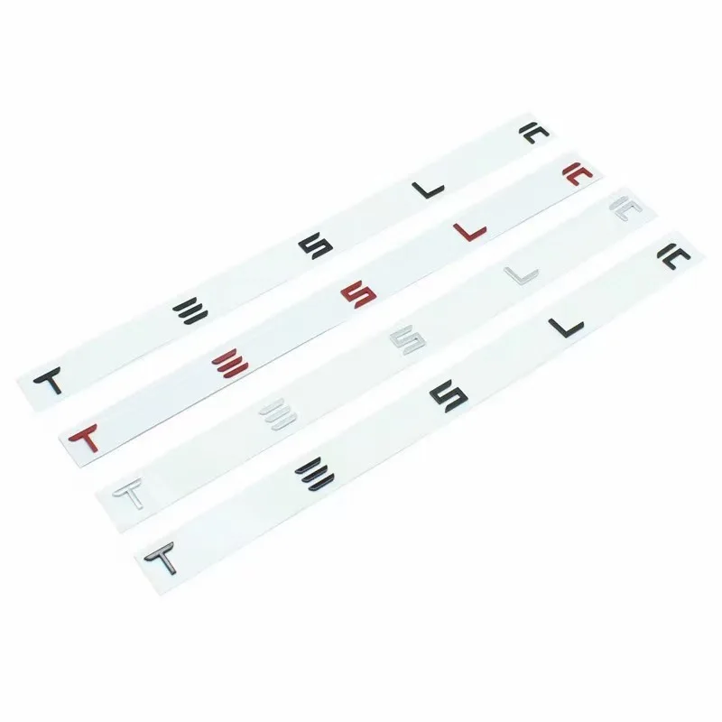 3d ABS Chrome Black Red Logo Dual Motor Emblem Letters Car Trunk Badge For Tesla Model Y 3 X S Dual Motor Sticker Accessories