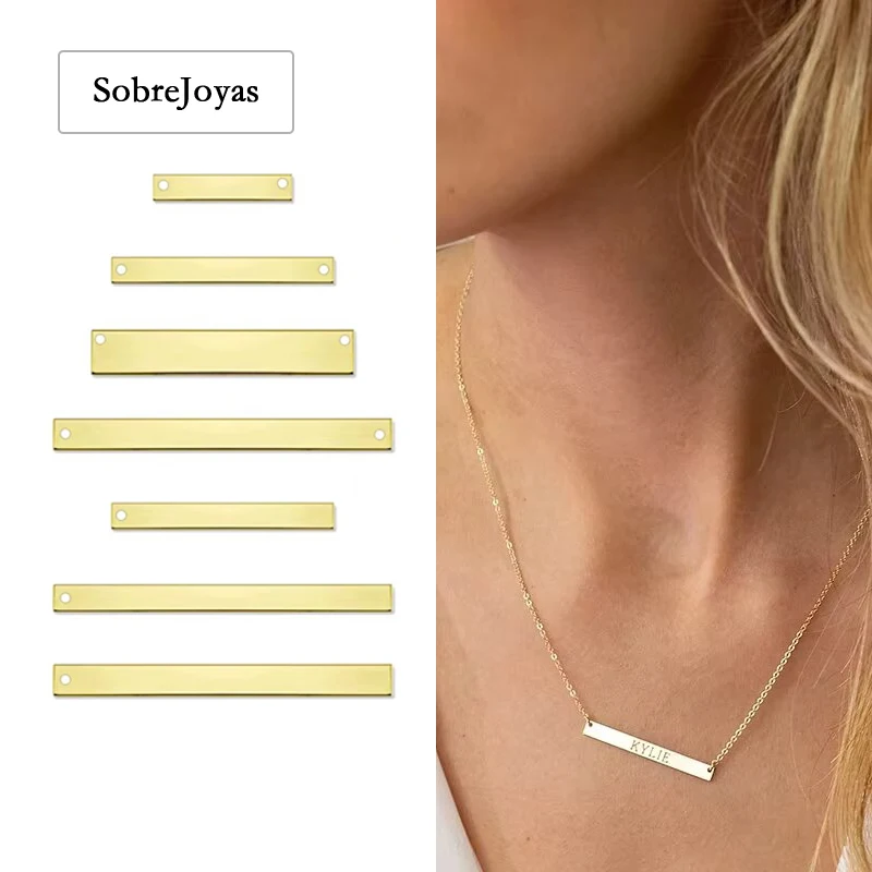 

Пустой прямоугольный кулон с позолотой 14 карат с отверстиями для изготовления ювелирных изделий своими руками - разъемы для ожерелья и браслета