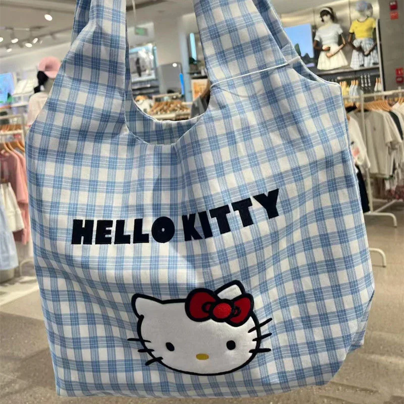 

New Sanrio Hello Kitty Cartoon Handbag Lightweight and Versatile One-Shoulder Storage Bag Kitty Cute Office Worker Leisure Bag