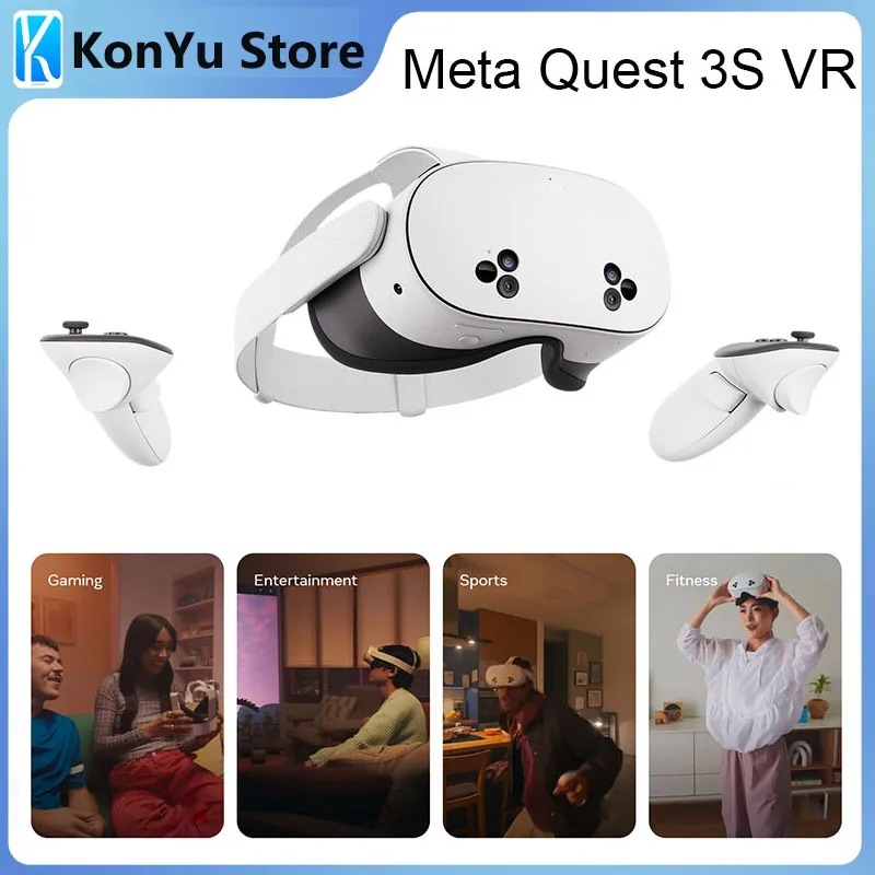 

Meta Quest 3S Virtual Reality Headset All In One 3D VR Glasses with 8GB RAM 128GB 256GB ROM Memory for Entertainment Smart Home
