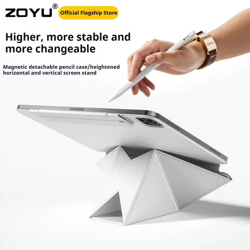 Imagen 2 del producto ZOYU para iPad Pro 11 12,9 10/11a funda con soporte de altura aumentada, funda magnética desmontable iPad Air 4/5th 11/13 M2 M3 mini 6/7th
