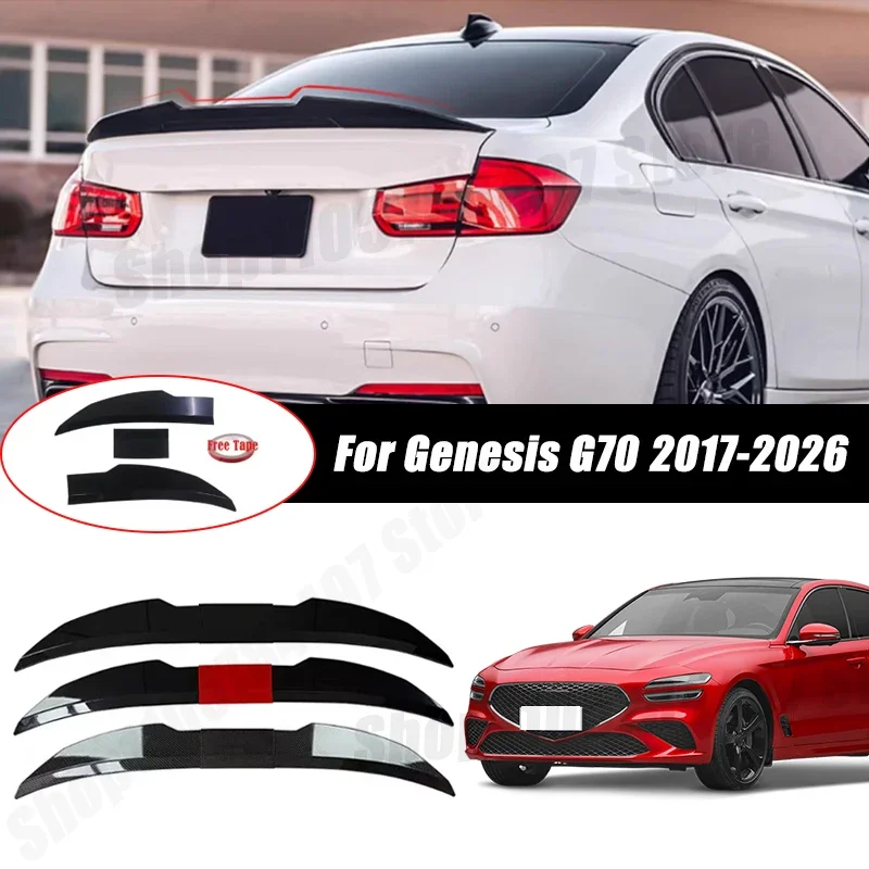 3pcs Sedan Rear Trunk Spoiler For Genesis G70 2017-2026 Adjustable DIY Modified Trunk Spoiler Automotive Accessories