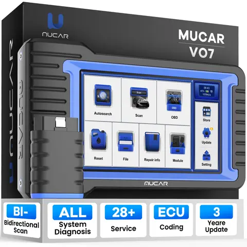 MUCAR VO7 VO7S 전문 자동차 OBD2 스캐너 전체 시스템 28 리셋 ECU 코딩 양방향 ECM TCM SRS 스캔 자동차 진단 도구