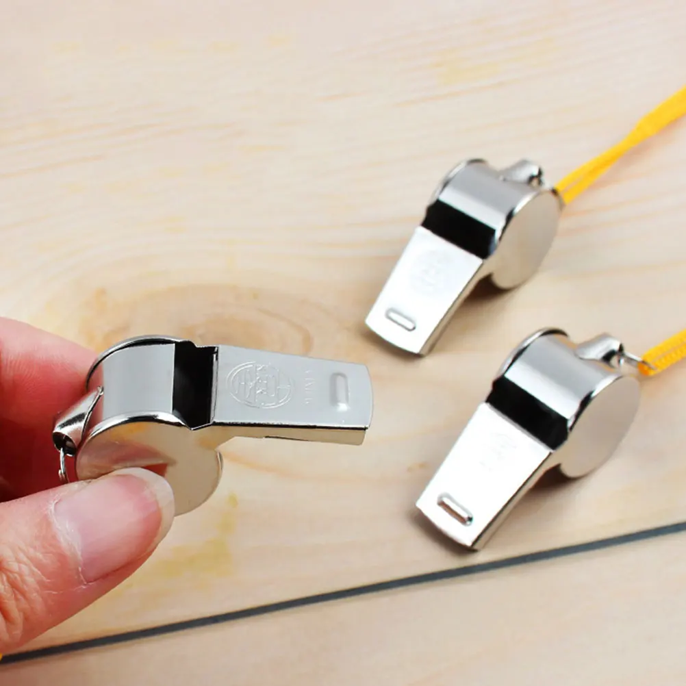 12개입 휘슬 메탈 펜던트 견고한 녹 방지 휴대용 큰 소리 휘슬 축구 농구 심판 훈련 여행 안전 장비